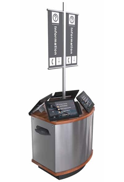Four Station Computer Kiosk Furniture