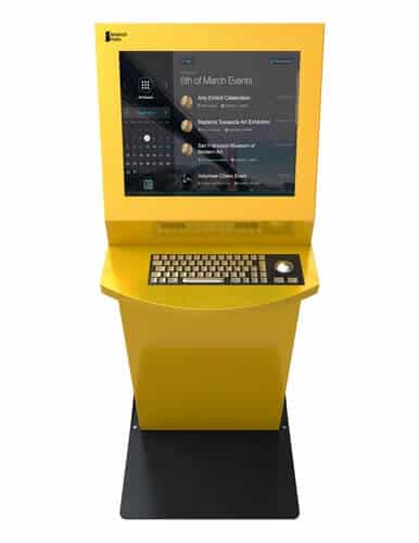 Freestanding Yellow Kiosk Front Full