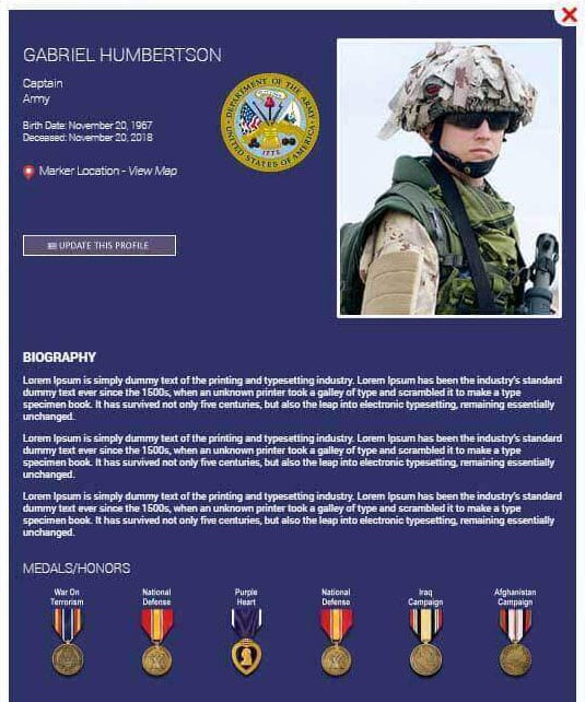 Fallen Heroes Profile Page