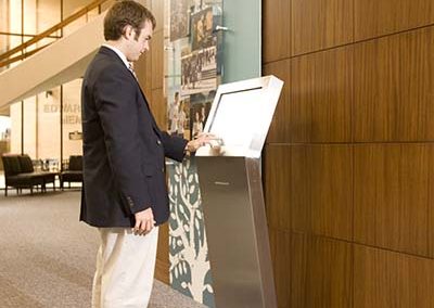 Interactive Informational Freestanding Kiosk with Base for Lobby