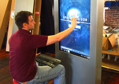 Indoor Large Screen Kiosk Touchscreen In Use