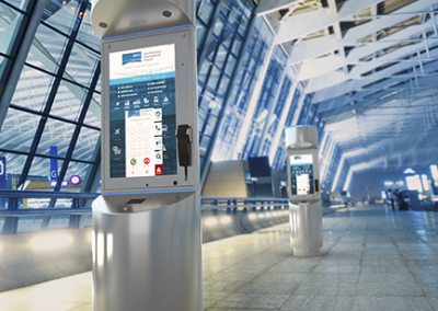 Tower Kiosk Providing Self-Service in Airports