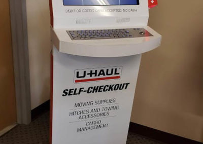 Freestanding Kiosk with Keyboard and Card Swiper