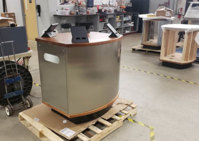 Island Kiosk Machine being assembled at the Advanced Kiosk Factory