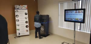 Lobby Kiosk in use at a Government Facility