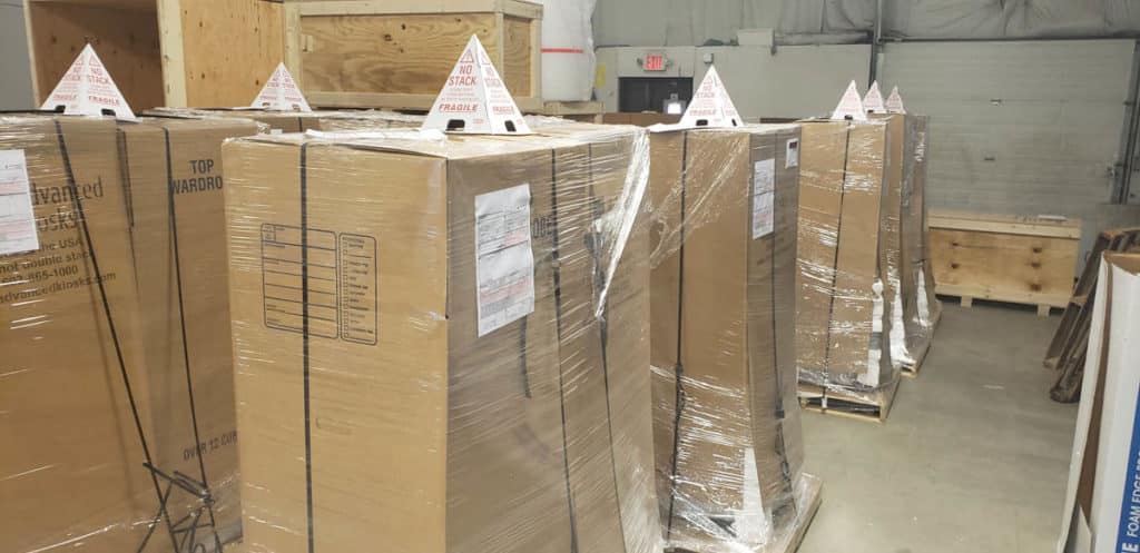 Shipping Self-service kiosks from our Manufacturing Factory