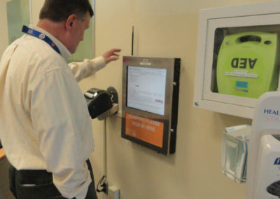 Wall Mounted Interactive Check-in kiosk for visitors