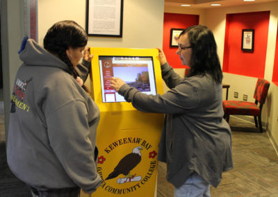 Keweenaw Bay College Kiosk with Touch Screen Interface