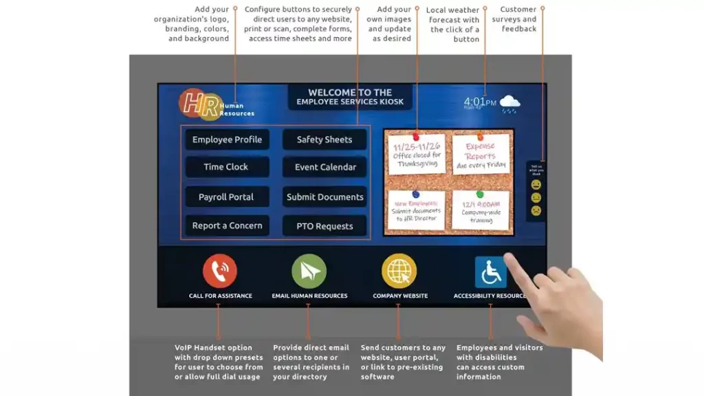 HR Interface on a Touchscreen Kiosk