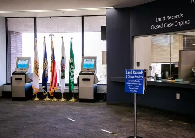 Self-service kiosks at a Court House