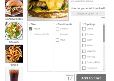 Burgers Menu Screen - Item page (1)