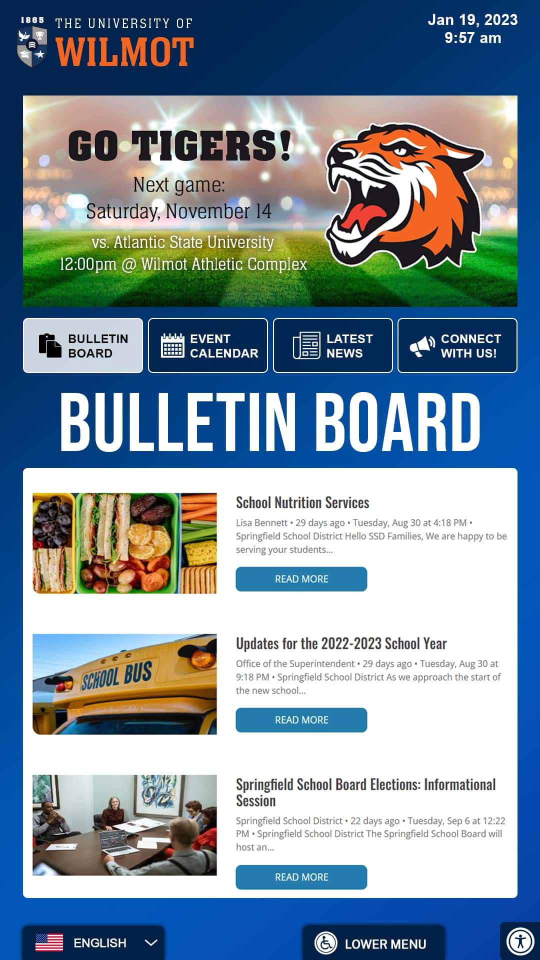 School spirit interface School spirit interface