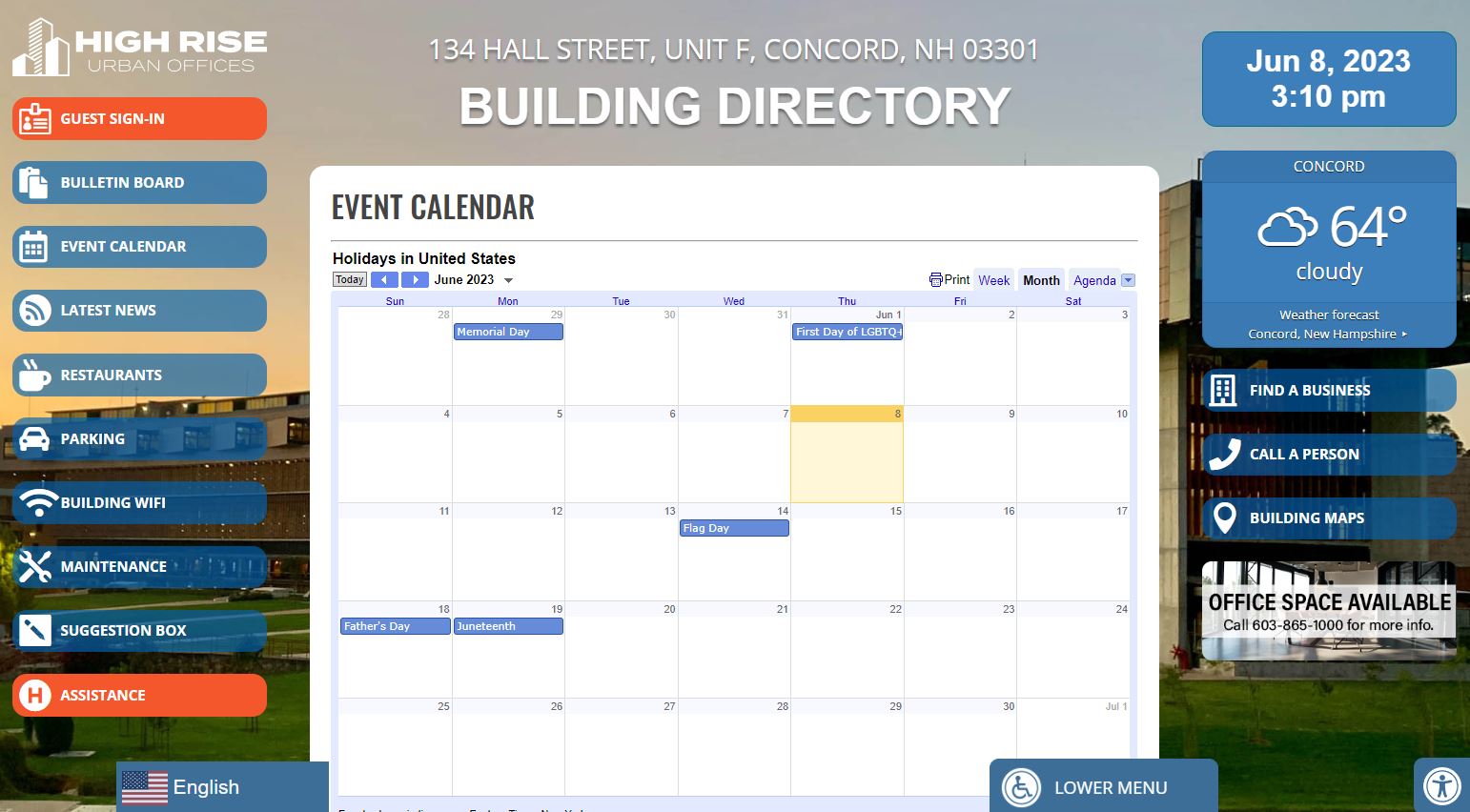 Visitor Management Software Event Calendar
