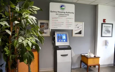 Housing Authority Lobby Self-service kiosk sign workstation