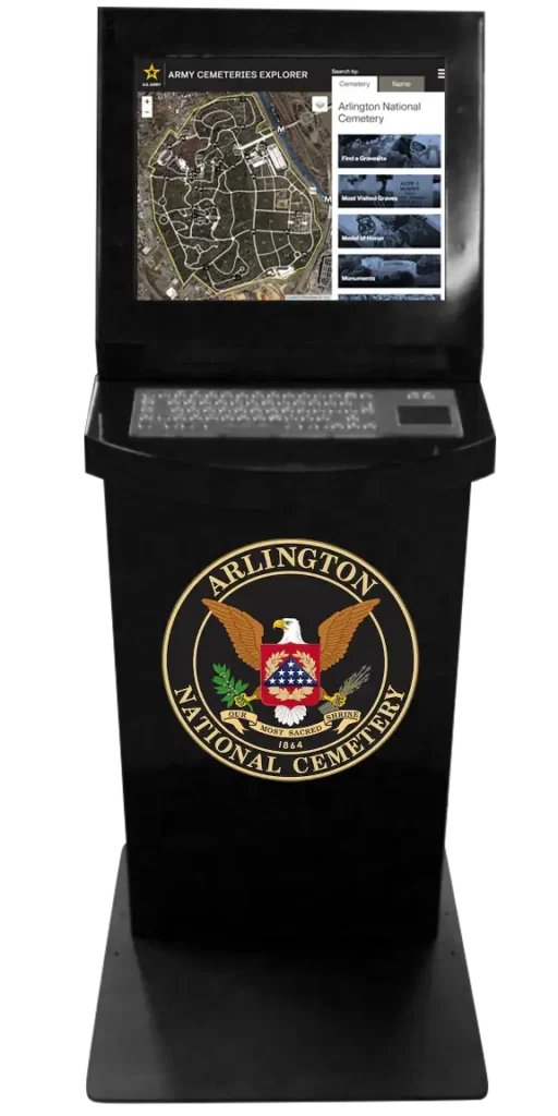 Arlington-national-cemetery-black-freestanding-kiosk