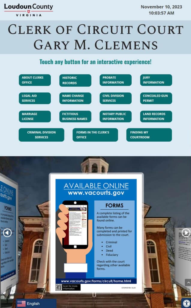 Loudoun County Visitor Management Kiosk