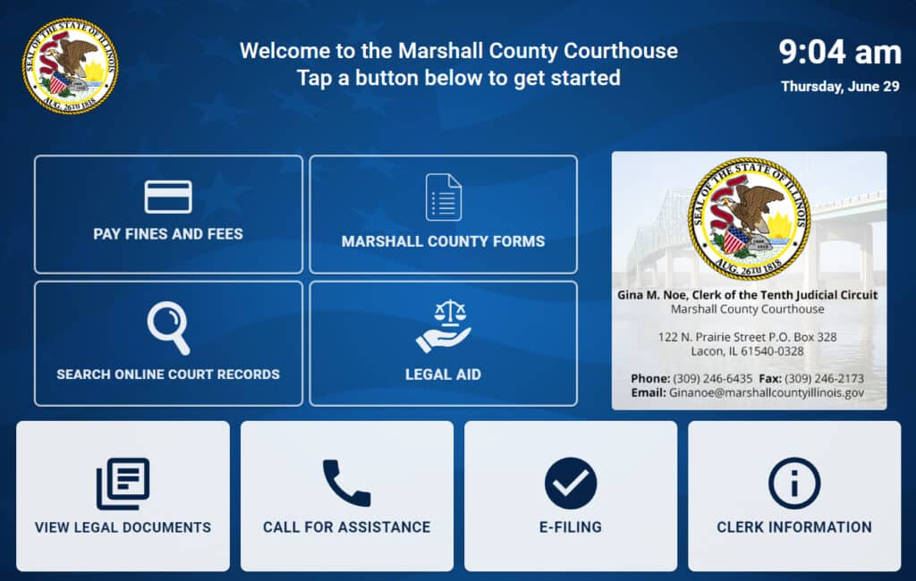 Marshall County Courthouse interface