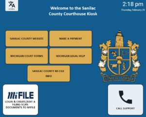 Sanilac County Courthouse kiosk user interface