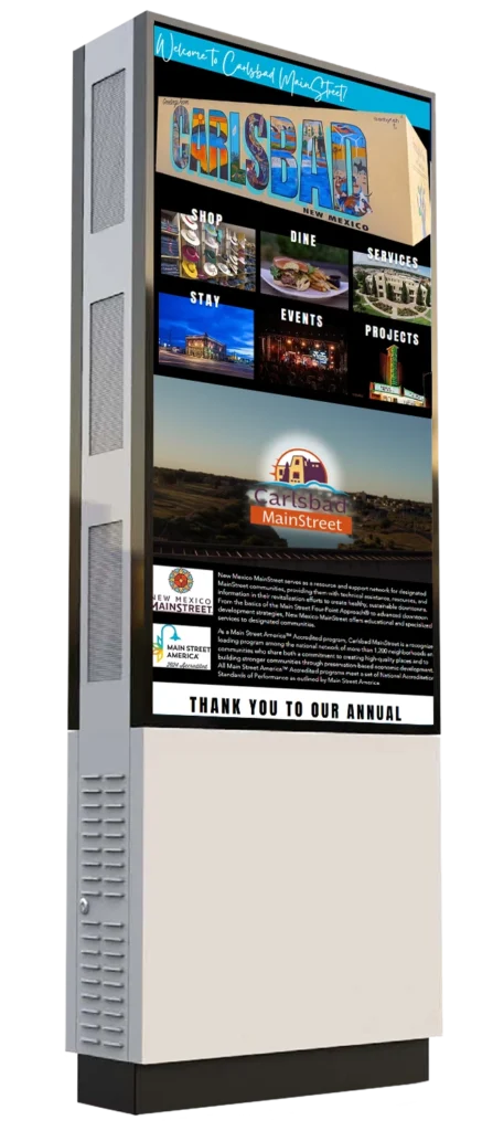 carlsbad mains street cityguide outdoor monolith tourism kiosk