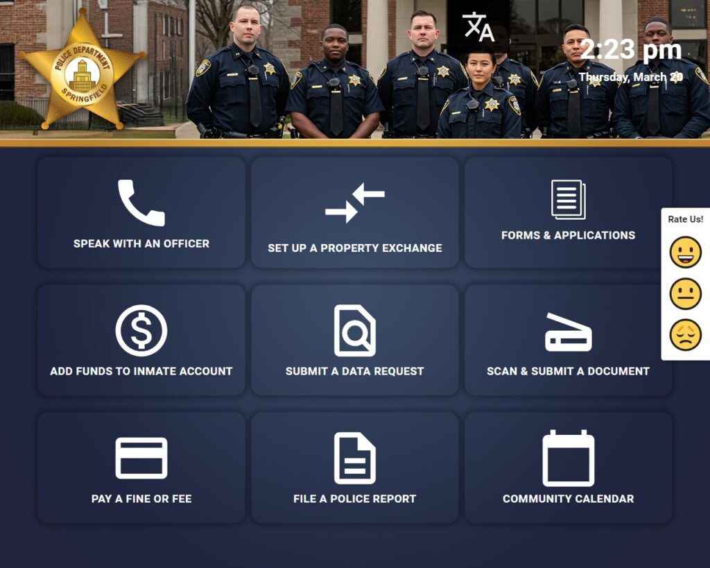 Kiosk Office Suite Law Enforcement user interface 1280x1024