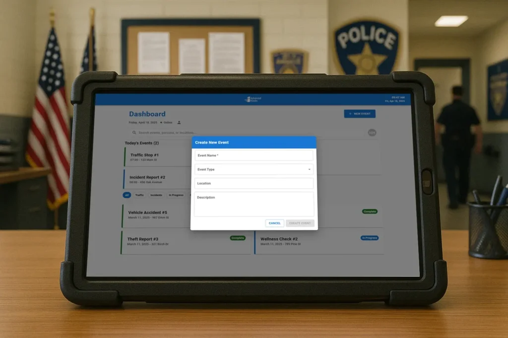 Officers Tablet UI - New Event