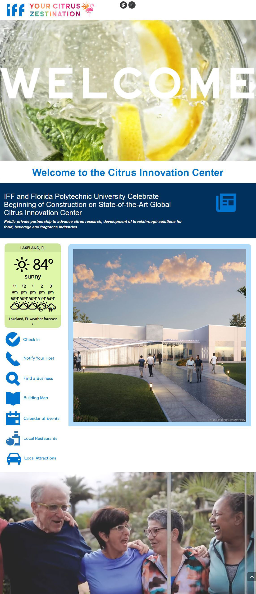 IFF welcome kiosk user interface IFF welcome kiosk user interface