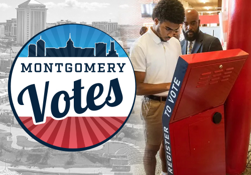 Montgomery County Voter Registration kiosks customer page graphic