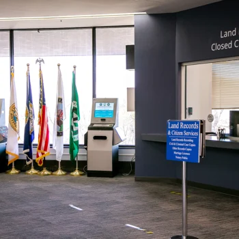 Prince William County Circuit Court Clerk reception area kiosks Prince William County Circuit Court Clerk reception area kiosks
