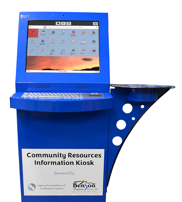 Legacy Foundation Southeast AZ freestanding kiosk closeup Legacy Foundation Southeast AZ freestanding kiosk closeup