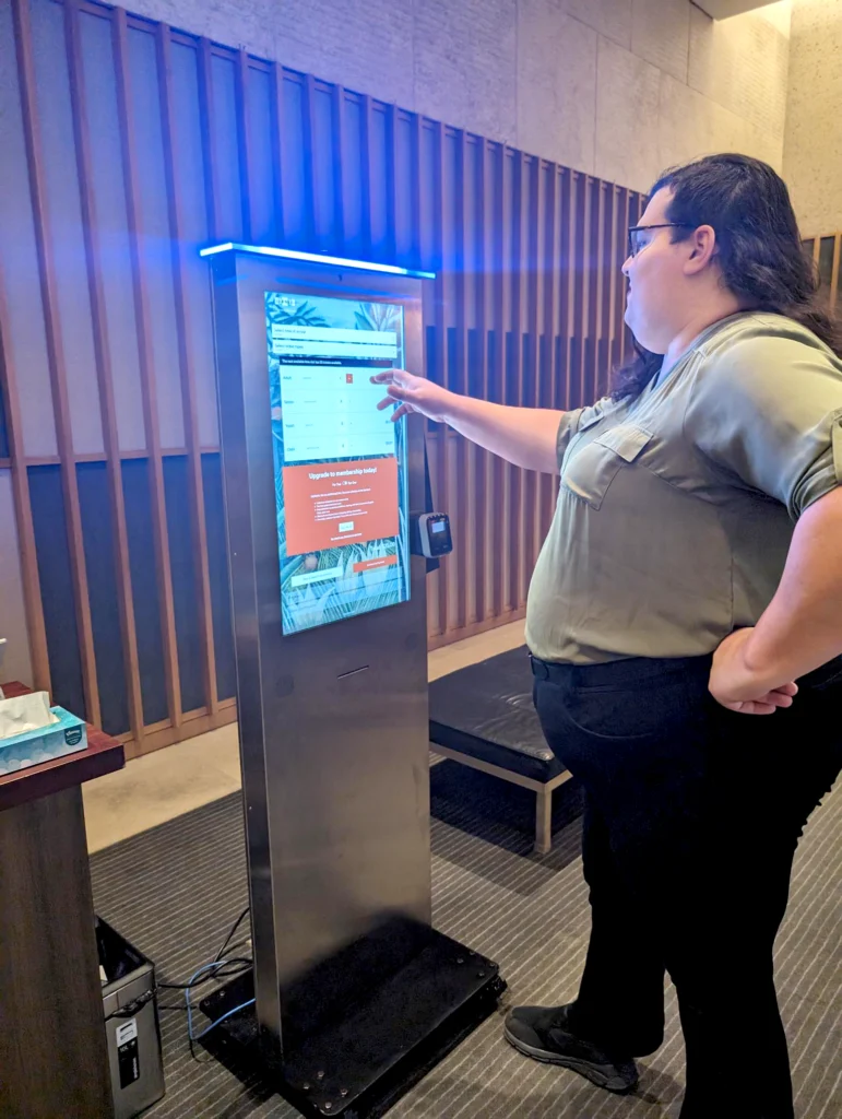 Barnes foundation touchscreen kiosk in use