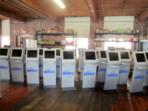 Borough of Manhattan Community College freestanding kiosks in production