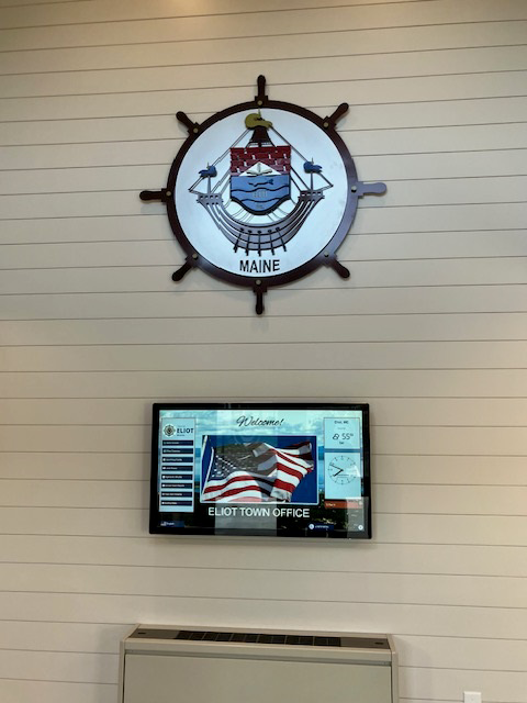 Eliot Town Office welcome kiosk