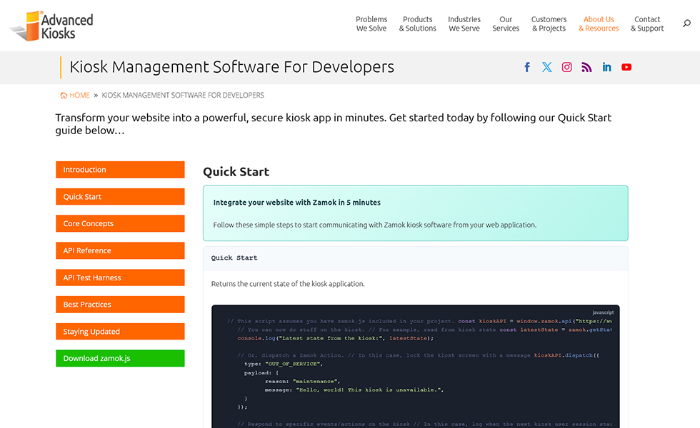 zamok kiosk management software