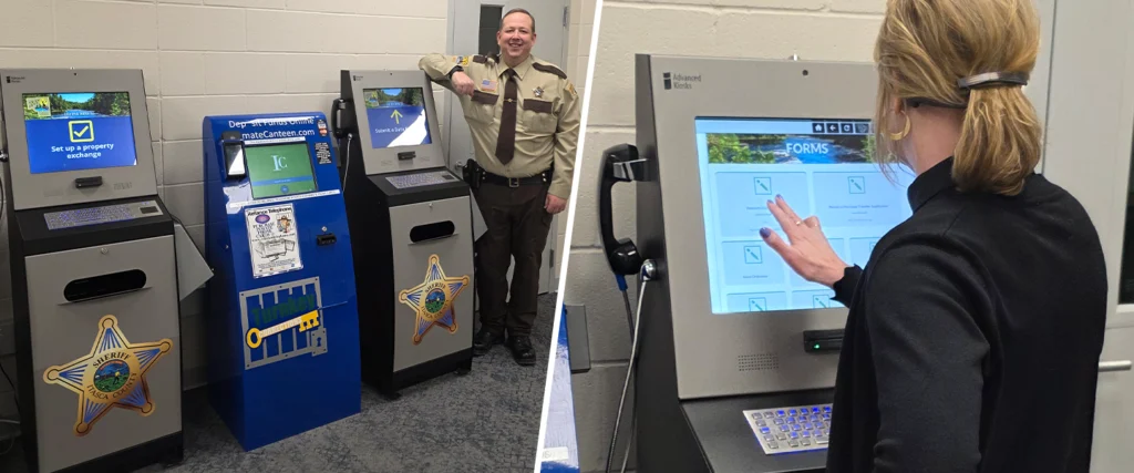 Law enforcement kiosks split screen