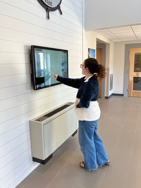 Town of Eliot wall mounted kiosk in use 2