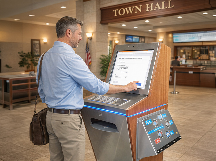 Form fill kiosk in town hall