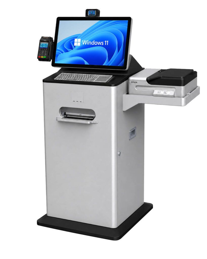 Document Processing kiosk left angled view