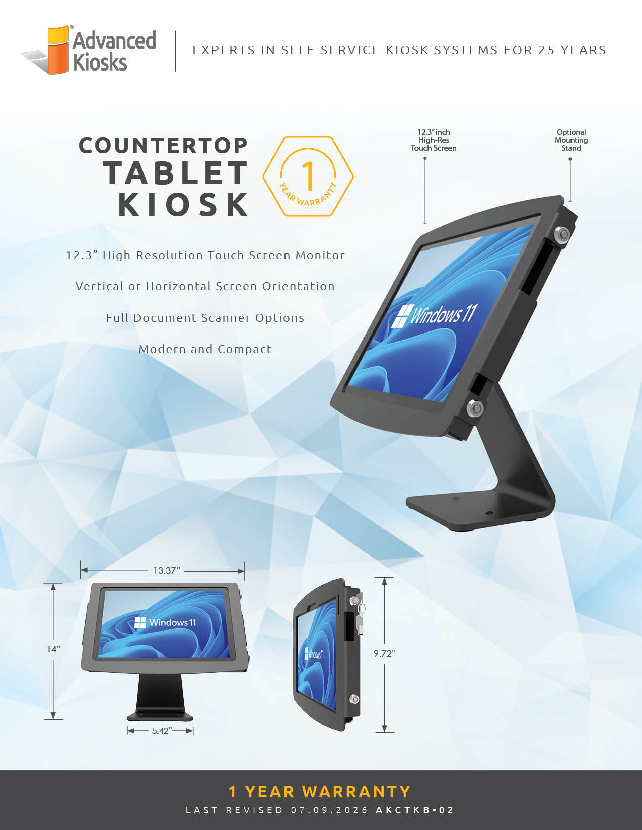 Freestanding Kiosk Brochure Cover