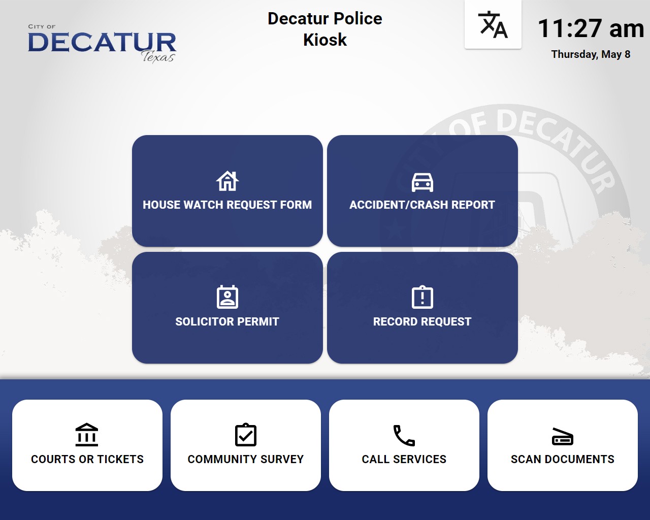 Decatur Police User Interface Decatur Police User Interface