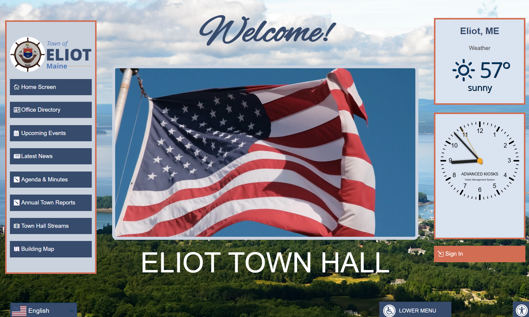 Eliot ME Greeter user interface Eliot ME Greeter user interface
