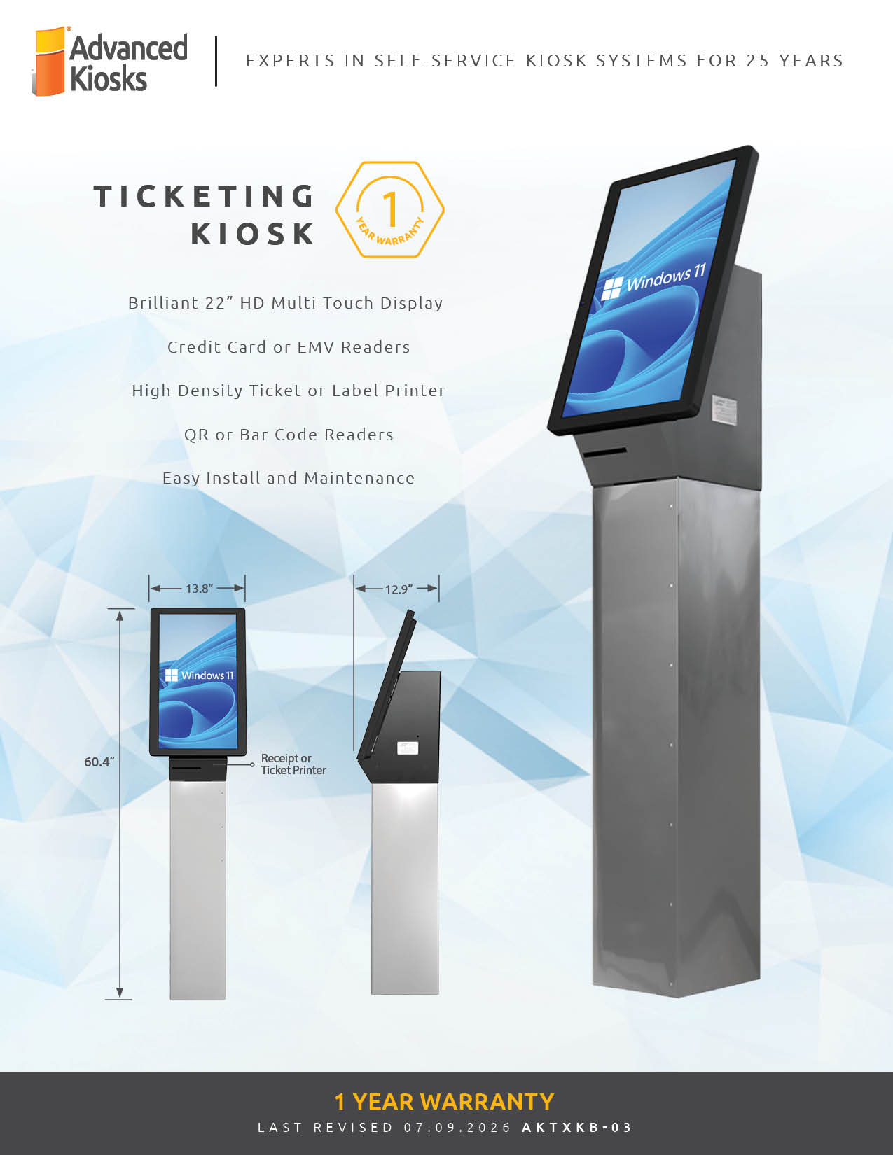 Ticketing Kiosk Brochure Cover