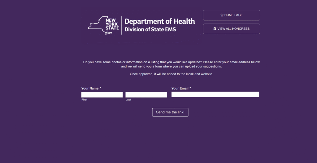 New York State EMS Memorial Update Entry