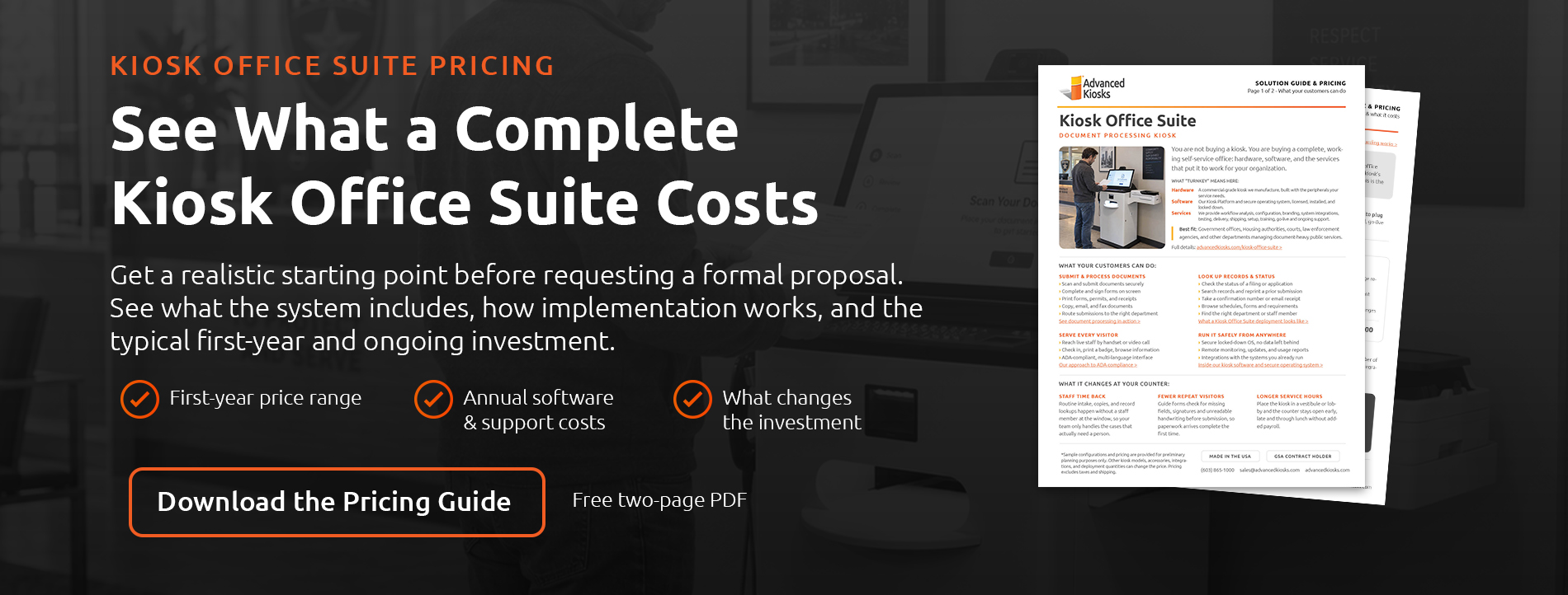 Kiosk Office Suite pricing guide