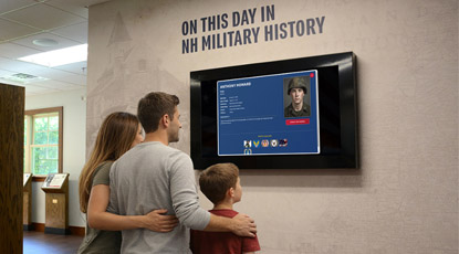 Kiosk user completing form on touchscreen