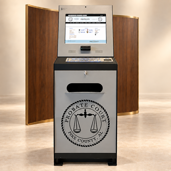 Pike County Probate Court document kiosk in showroom