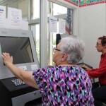 Healthcare Document Kiosk with Keyboard in Use