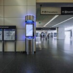 Tower Kiosk with LED lights in Airport