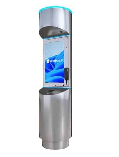 Tower kiosk front angle