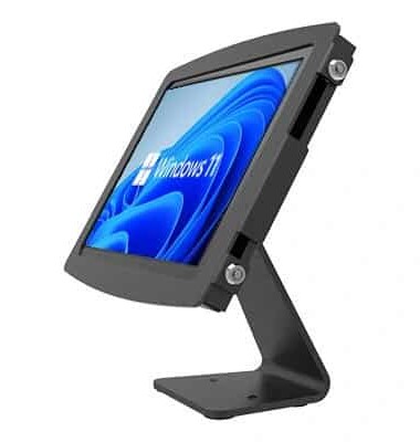countertop tablet kiosk model mount with stand side view