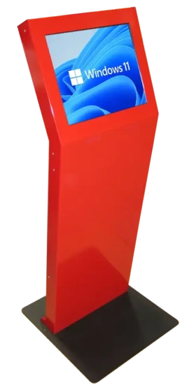 Red freestanding kiosk angle - no peripherals
